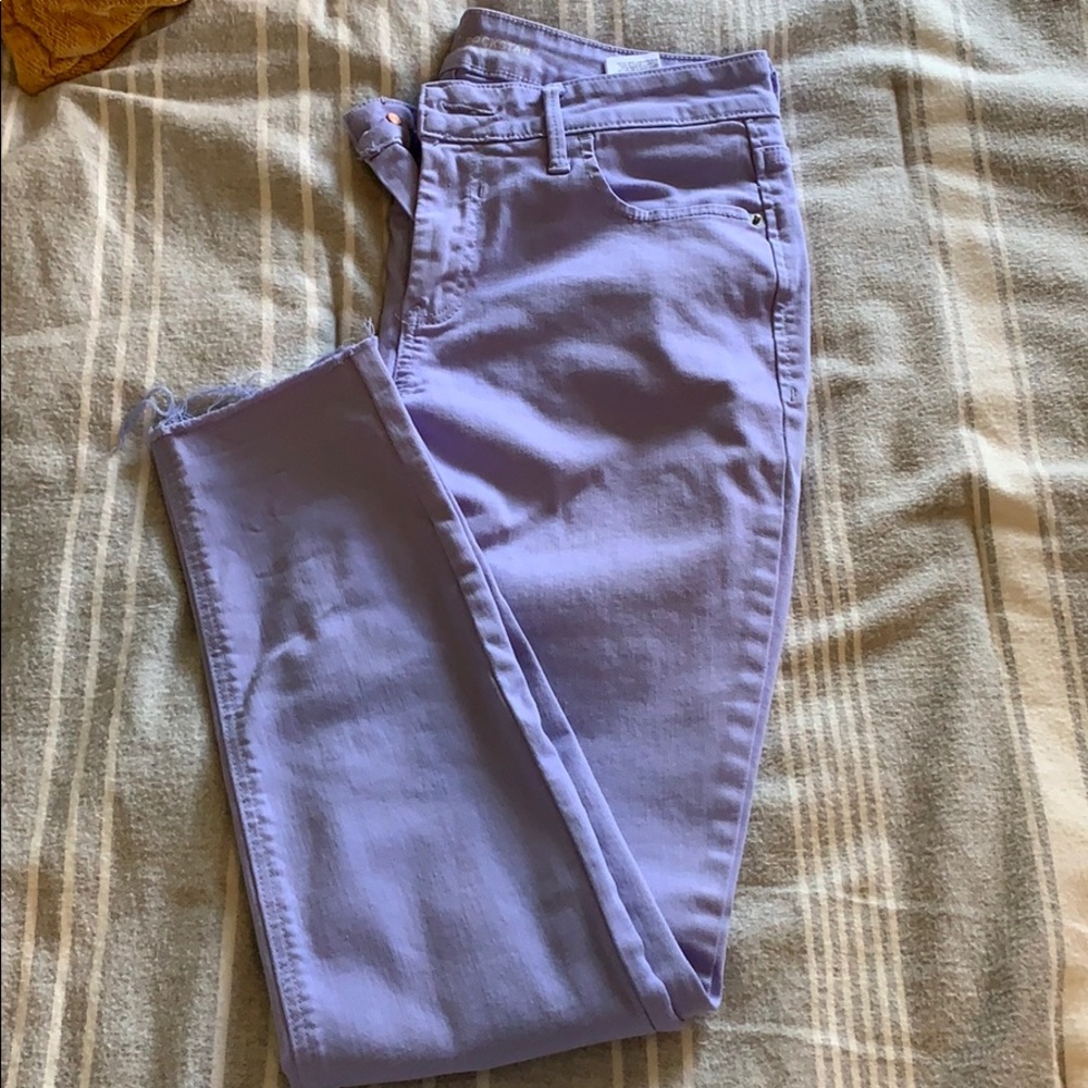 Adorable raw hem colored jeans